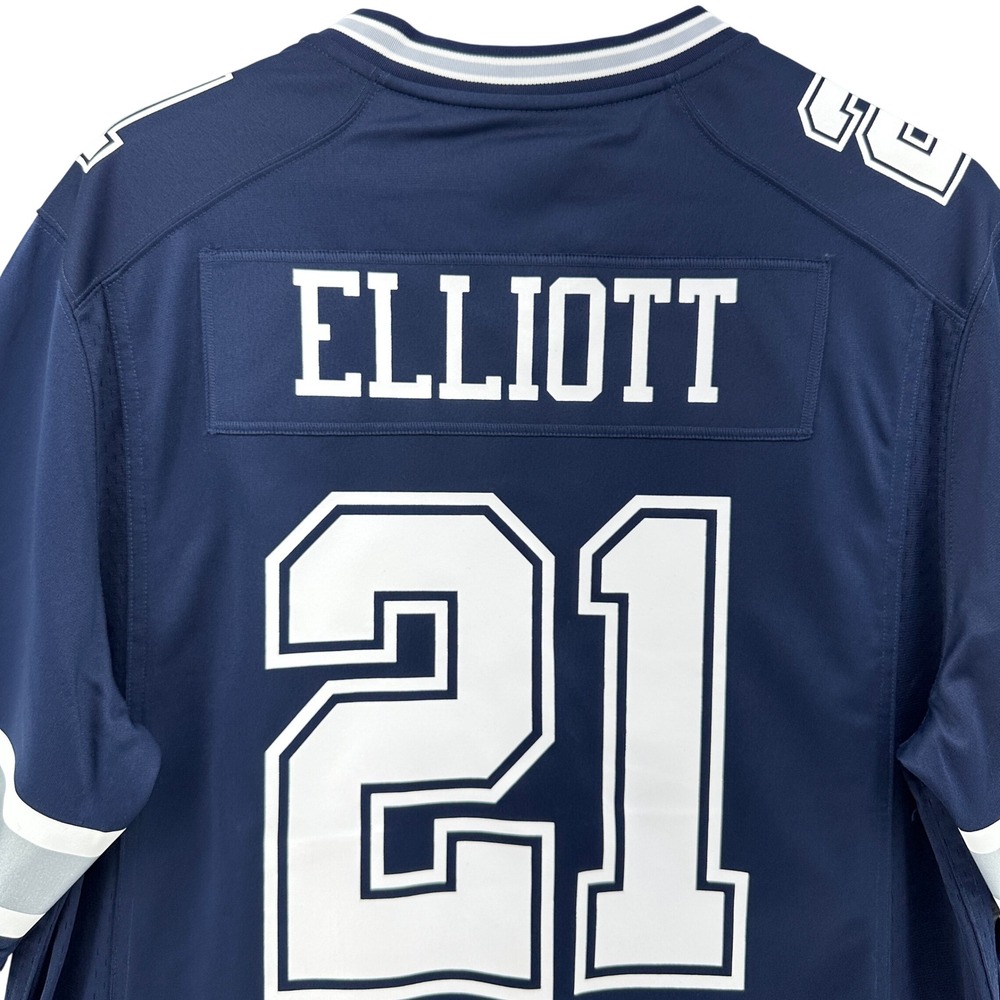 Nike Ezekiel Elliott Dallas Cowboys NFL Jersey Blue SZ L Blokecore Texas 2015